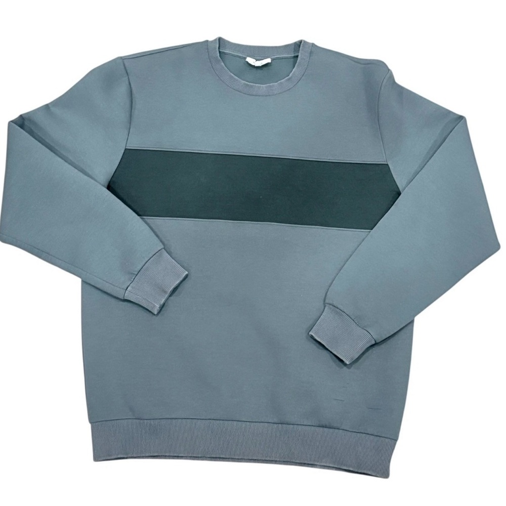 Reiss Textured Sweatshirt Size XXL Blue  Crew Neck Jumper Relaxed Stretch